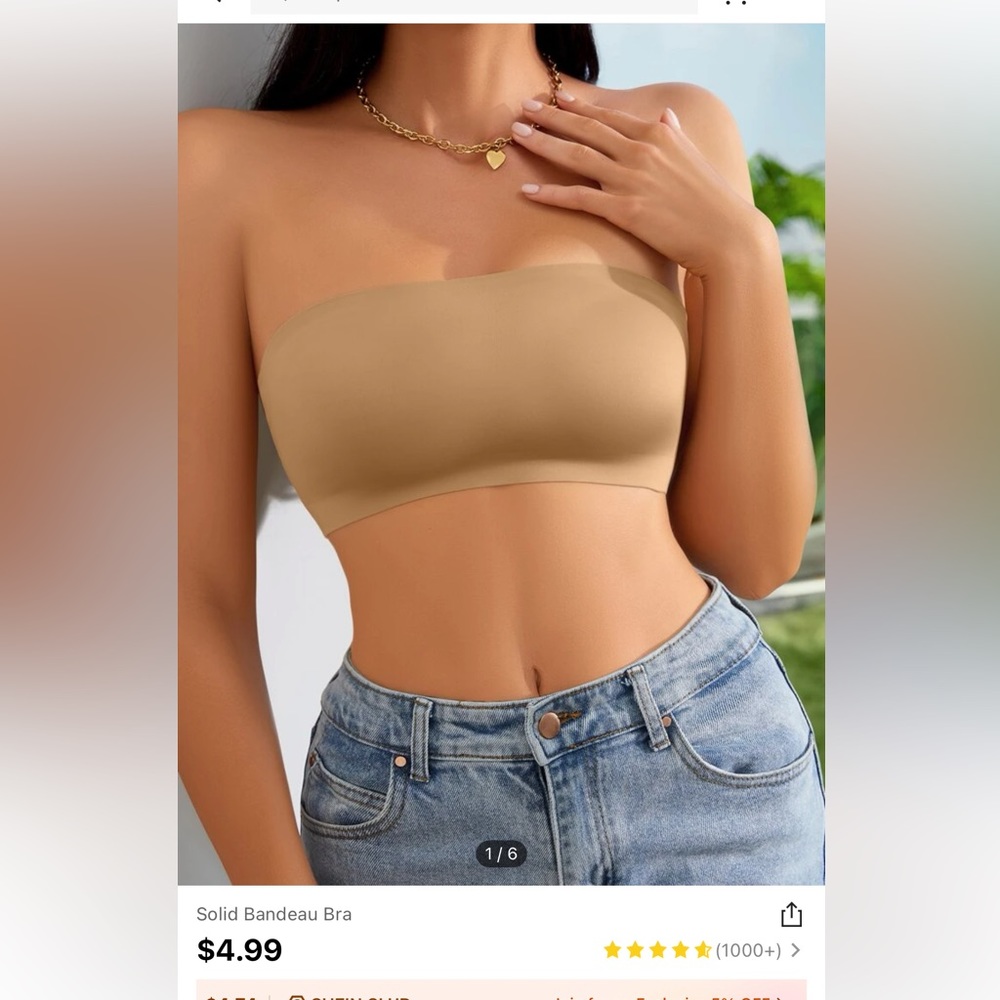 Size XL SHEIN bandeau bra. Never been worn